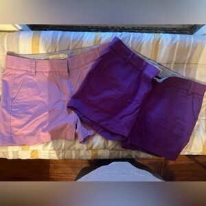 J. Crew 100% cotton Chino Broken in shorts/ Size 10- 2 pairs